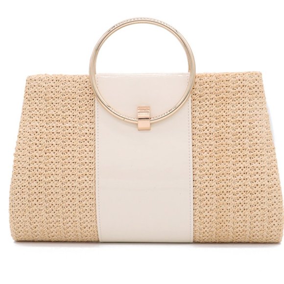 Handbags - Moni Wristlet Straw Clutch Bag